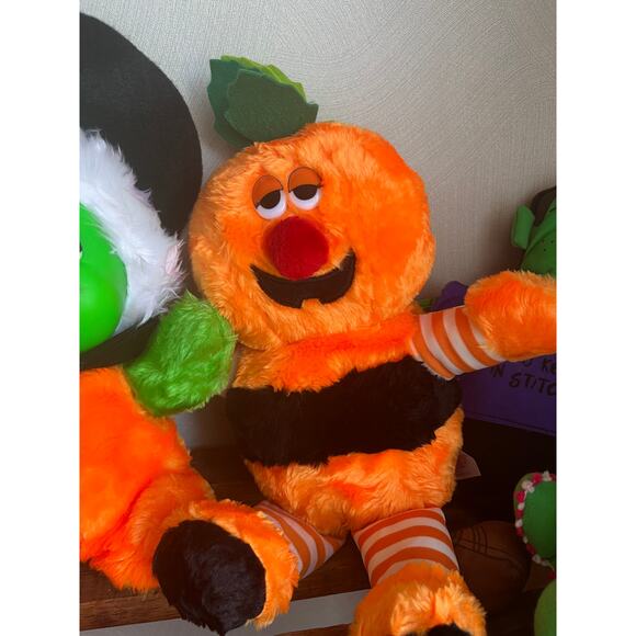 Vintage Halloween Stuffed Animals Plush Lot of 5 Hard face 90s 80s - Picture 5 of 5